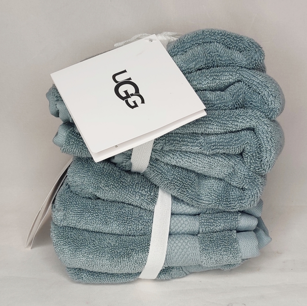 SOLD OUT UGG 4 pc Pasha Organic Cotton Blue Succulent Wash Cloth Set - Picture 12 of 12